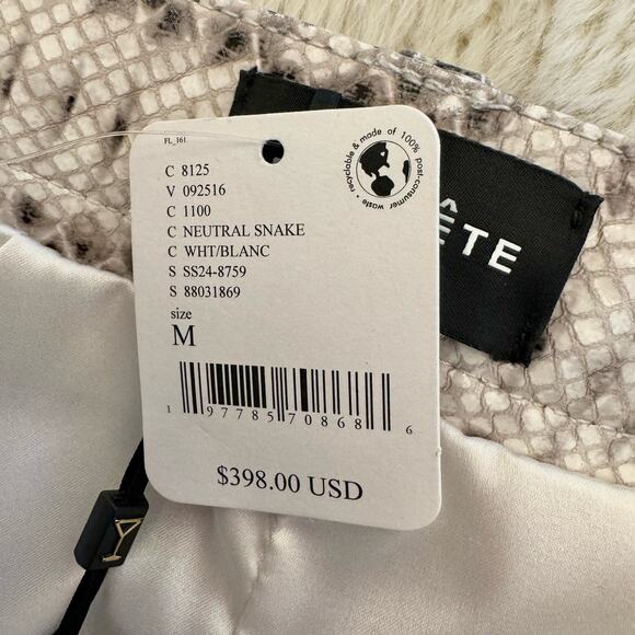 Retrofête Neutral Snake Skin Aven Leather Short Medium NWT - Picture 10 of 16